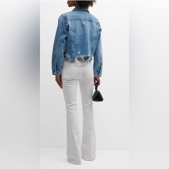 Joe's Jeans Whitney Distressed Cutoff Raw Hem Jean Jacket NWT size Large - Picture 3 of 16